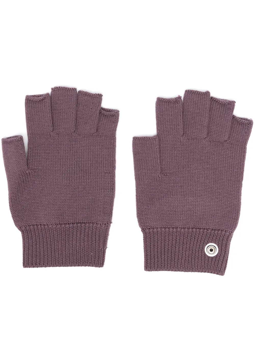 Rick Owens Fingerless Virgin Wool Gloves In Purple