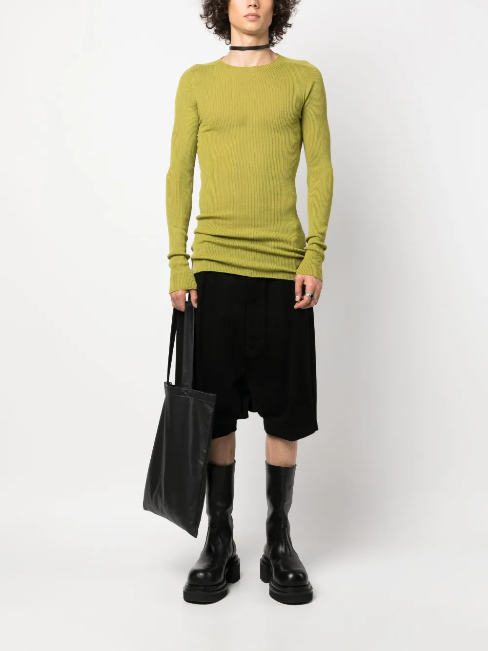 Rick Owens Ribgebreide trui - Groen