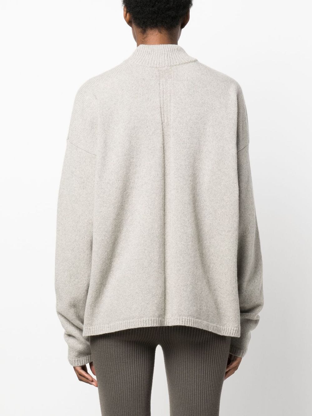 Shop Rick Owens High-neck Long-sleeve Jumper In Grey