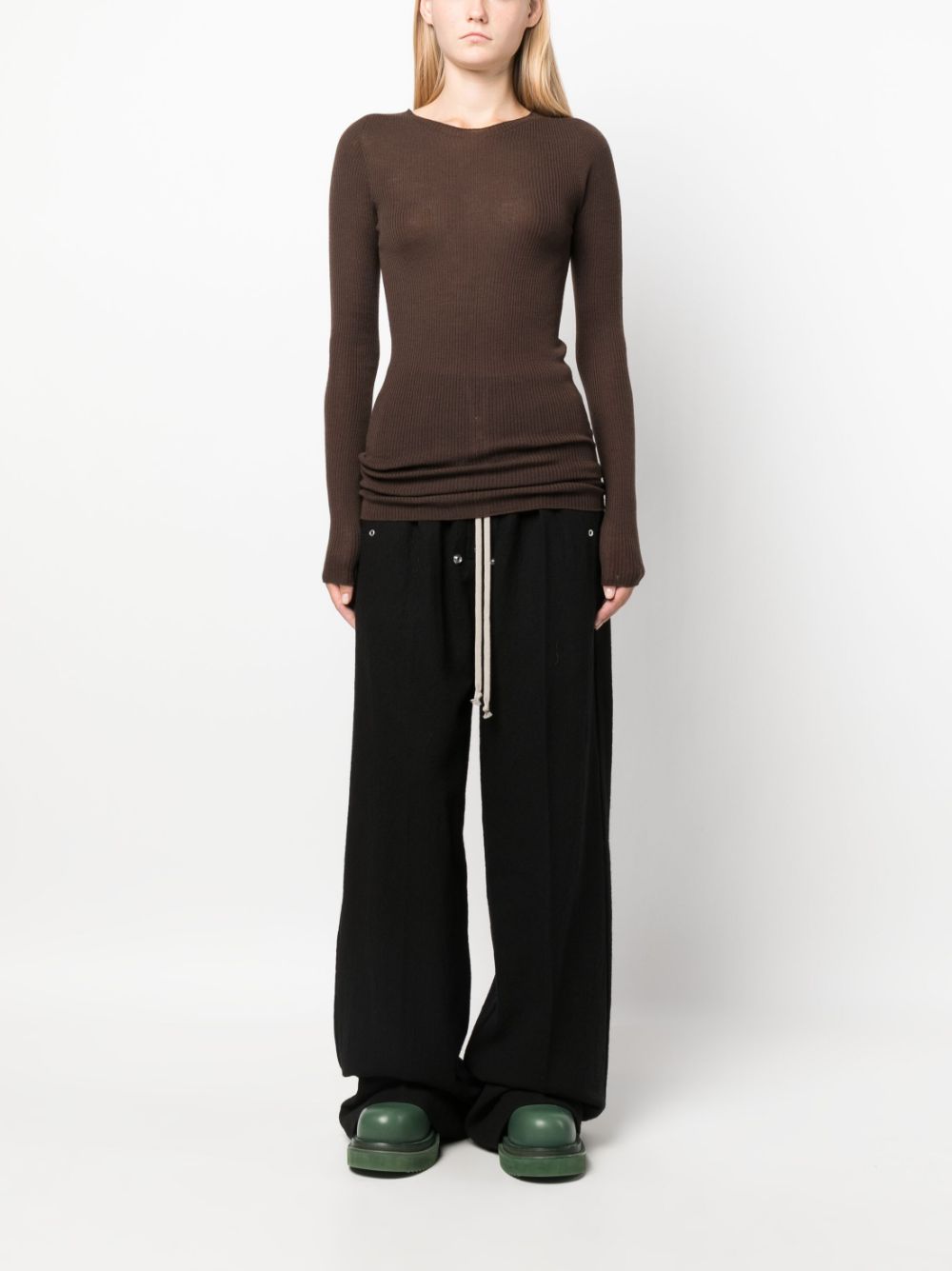 Rick Owens Broek met trekkoordtaille - Zwart