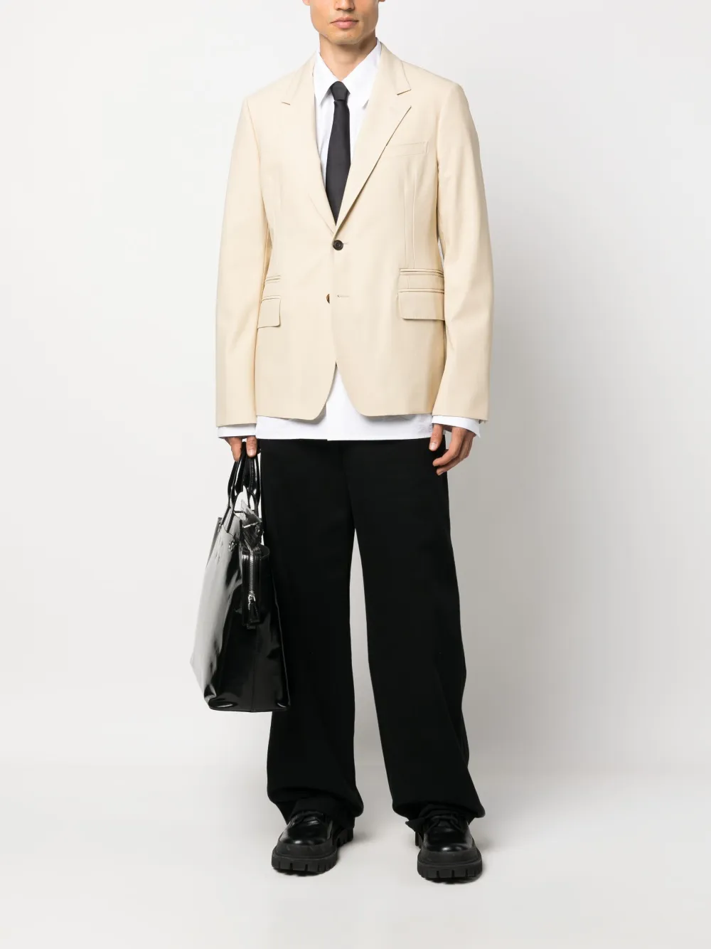 Alexander McQueen single-breasted cotton blazer - Beige