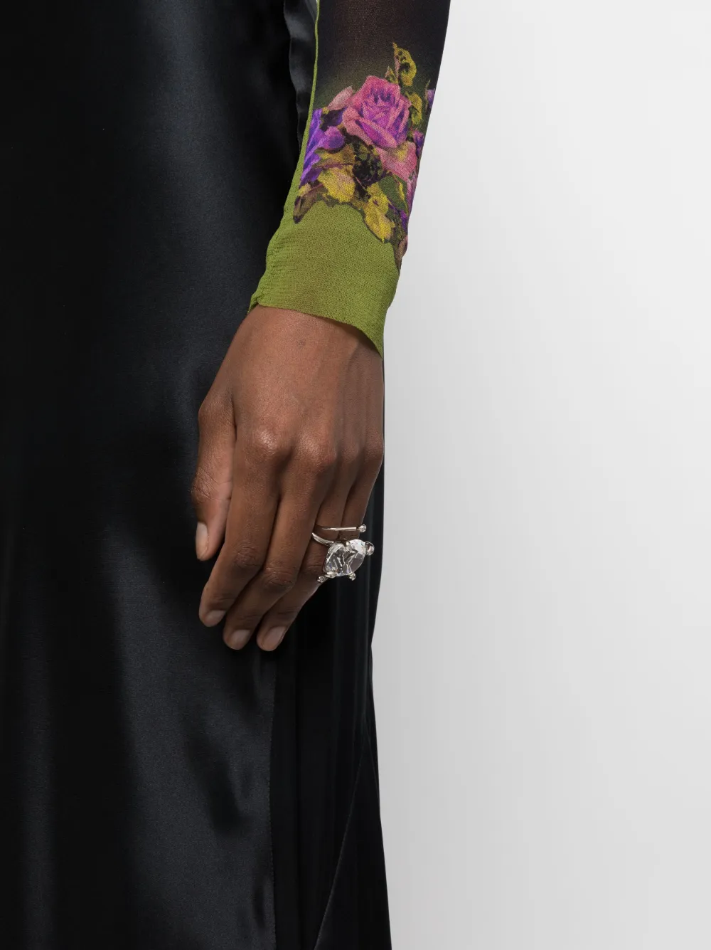 Hugo Kreit Crystal-embellished ring - Zilver