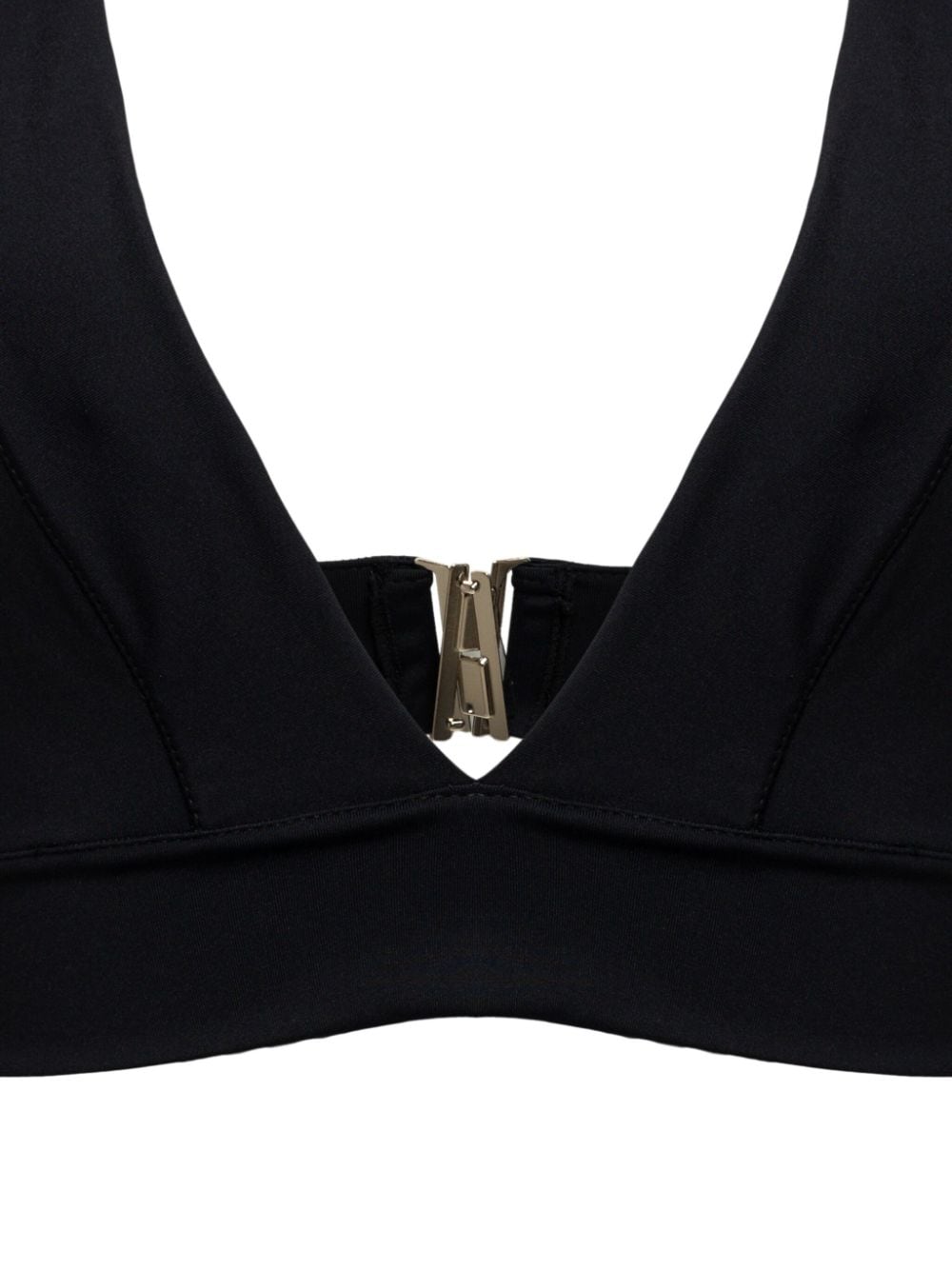 Shop Uma Raquel Davidowicz Jornal V-neck Bikini Top In Black