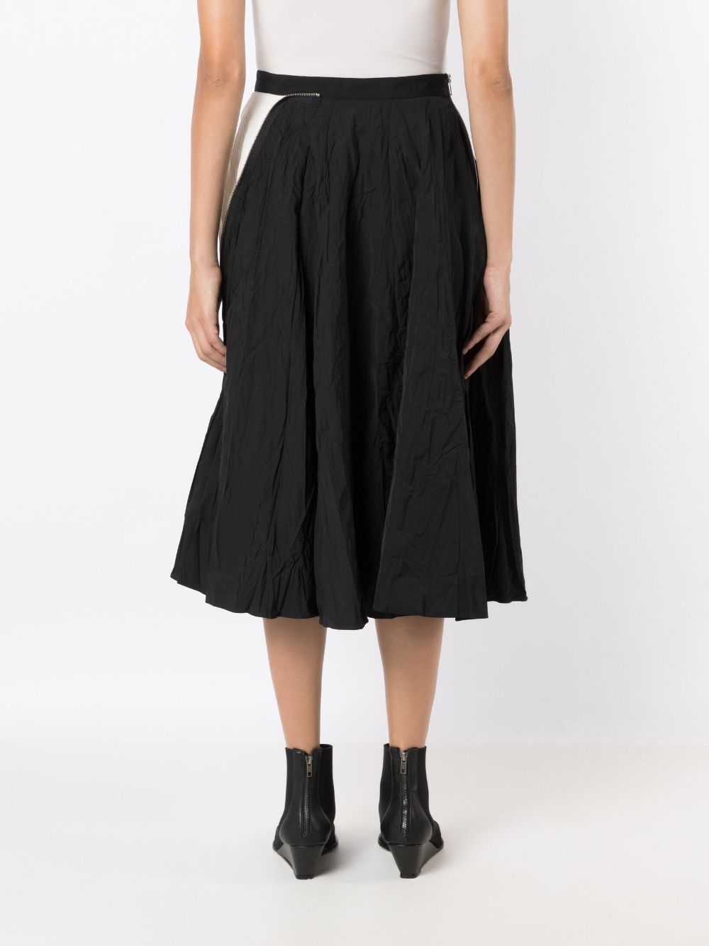 Shop Uma Raquel Davidowicz Crinkled-finish A-line Skirt In Black