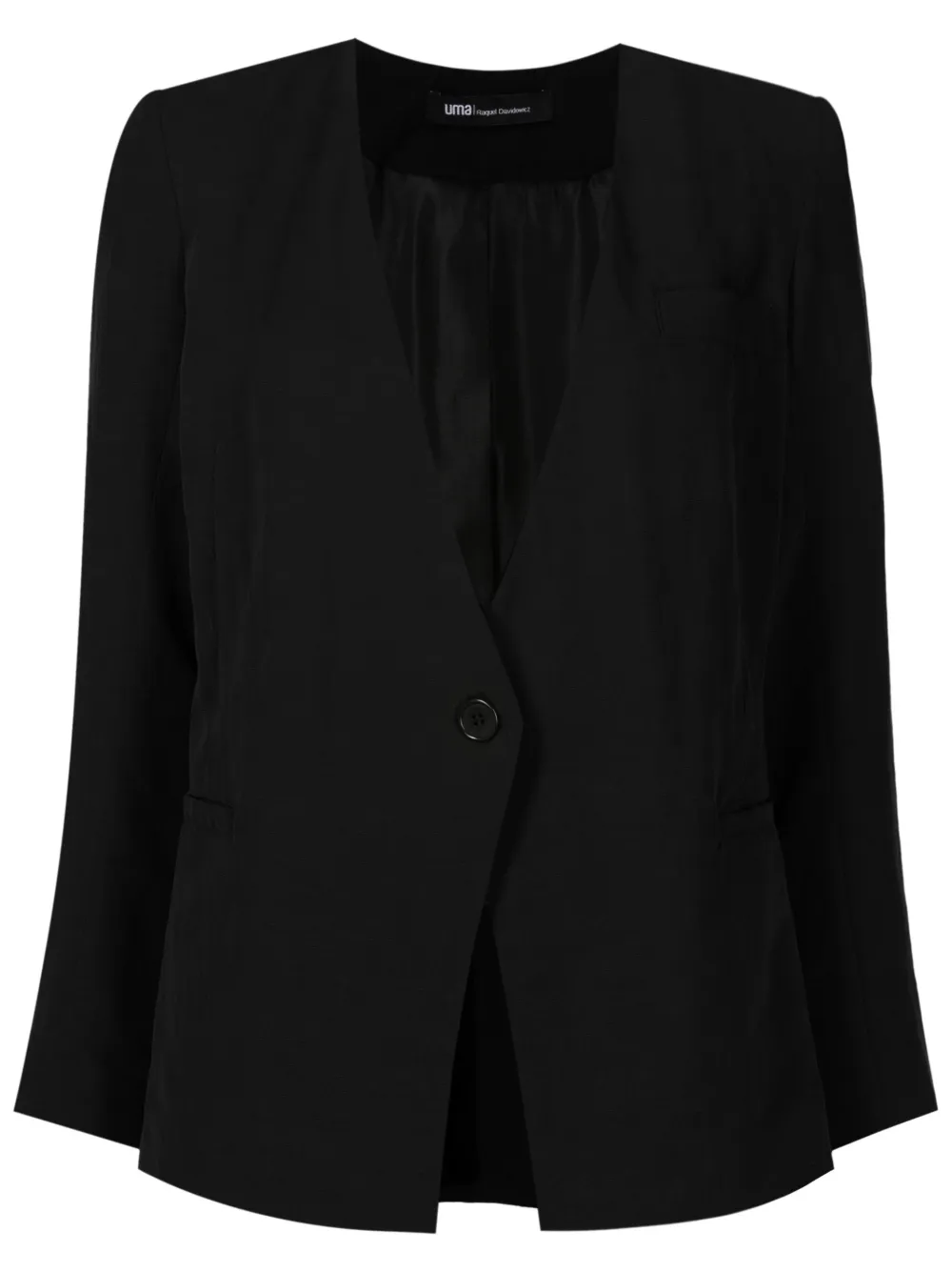Uma | Raquel Blay no-lapels button-fastening blazer | Black | Image 1