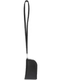 Rick Owens neck-strap leather card holder - Black