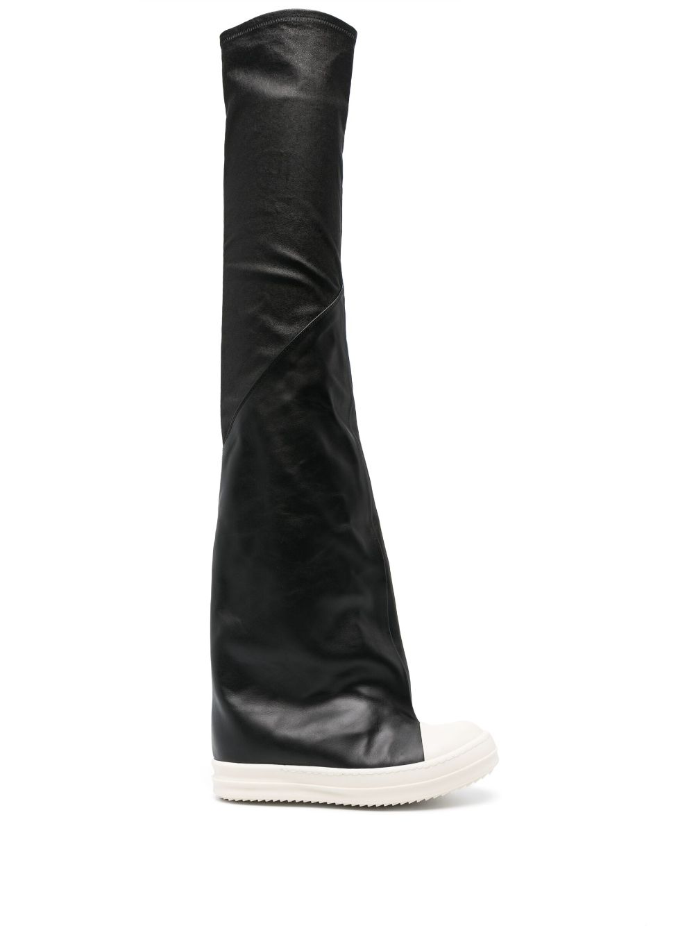 Image 1 of Rick Owens 30mm contrast-toe thigh-high boots
