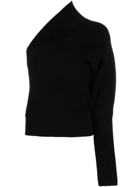 Rick Owens one-shoulder ribbed-knit jumper