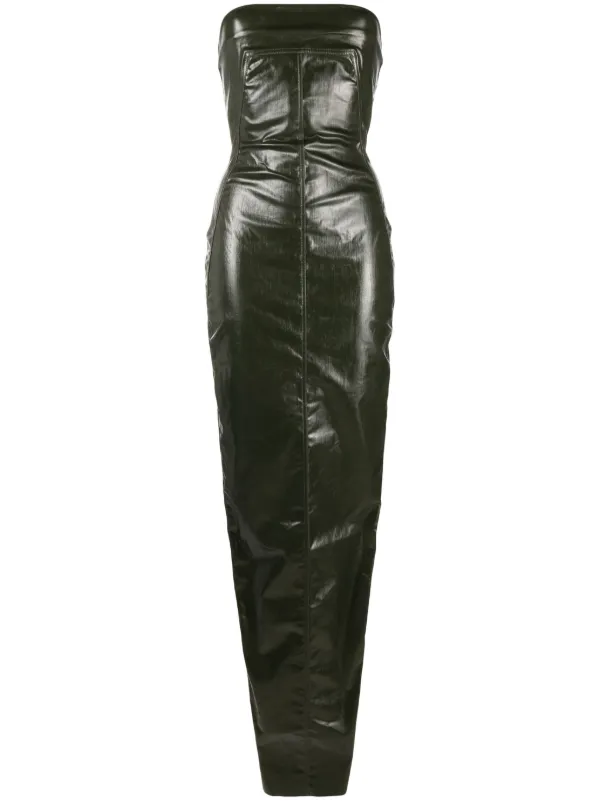 【送料&関税込】Rick Owens Bustier Gown Rick Owens bustier-style Ruched Gown | Green | FARFETCH