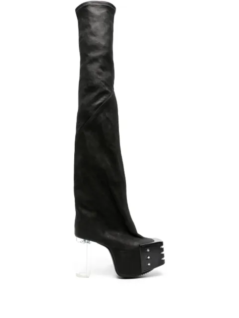 Rick Owens Flared 120mm leather platform boots