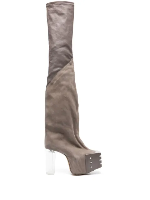 Rick Owens Flared 120mm leather platform boots