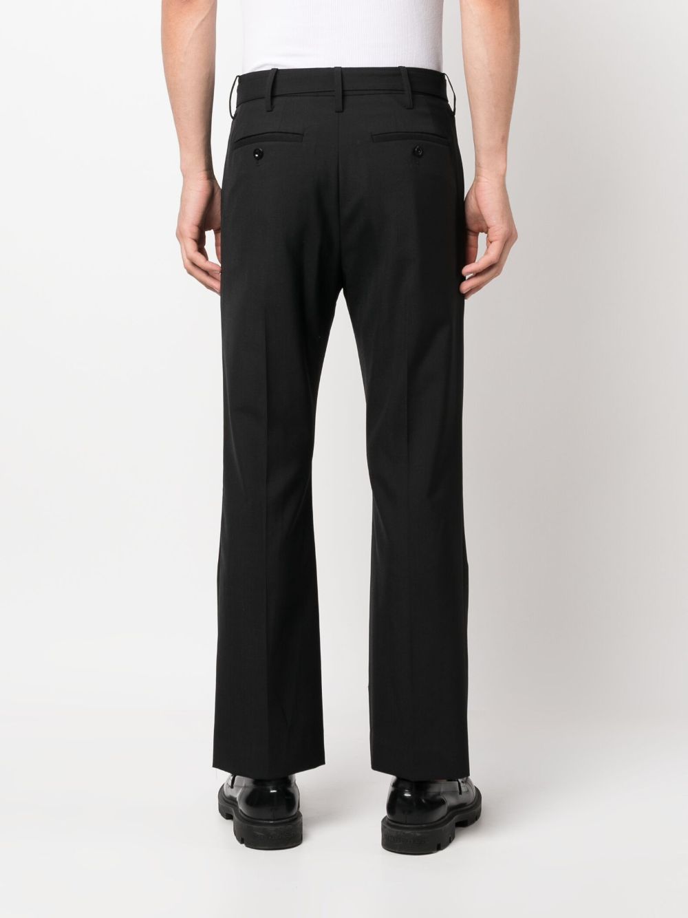 Shop Sacai Straight-leg Tailored Trousers In Black