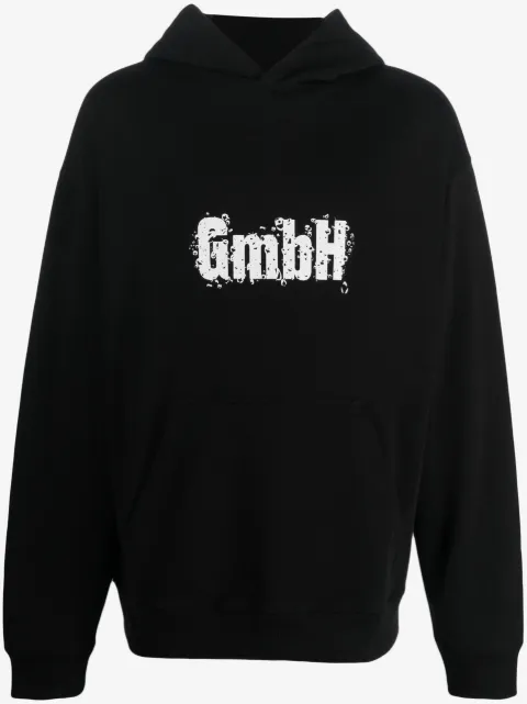 GmbH logo-print organic-cotton hoodie