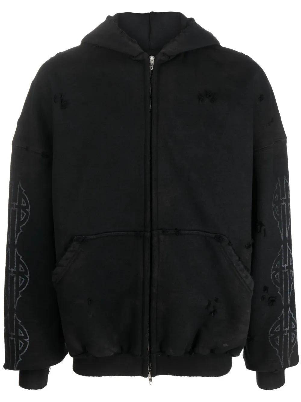 VETEMENTS Ripped zip-up Hoodie - Farfetch