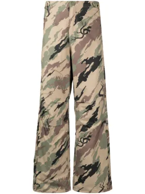 WACKO MARIA Tiger camo-print six-pocket Trousers | Green | FARFETCH