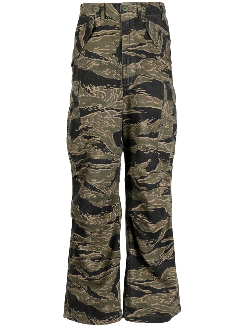 Shop Maharishi Camouflage-print Loose-fit Trousers In Green