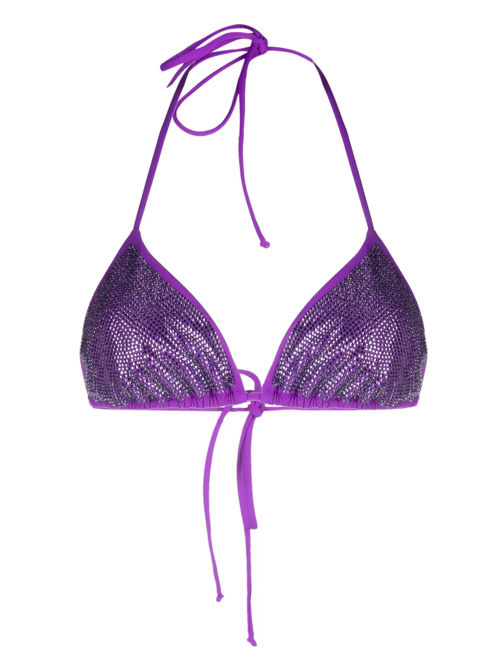 Mc2 Saint Barth Rhinestone-embellished Bikini Top In Violett