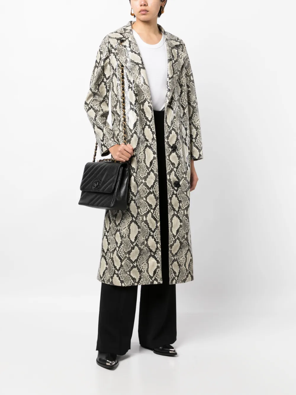 CHANEL Pre-Owned 1995 pre-owned schoudertas met omslag - Zwart