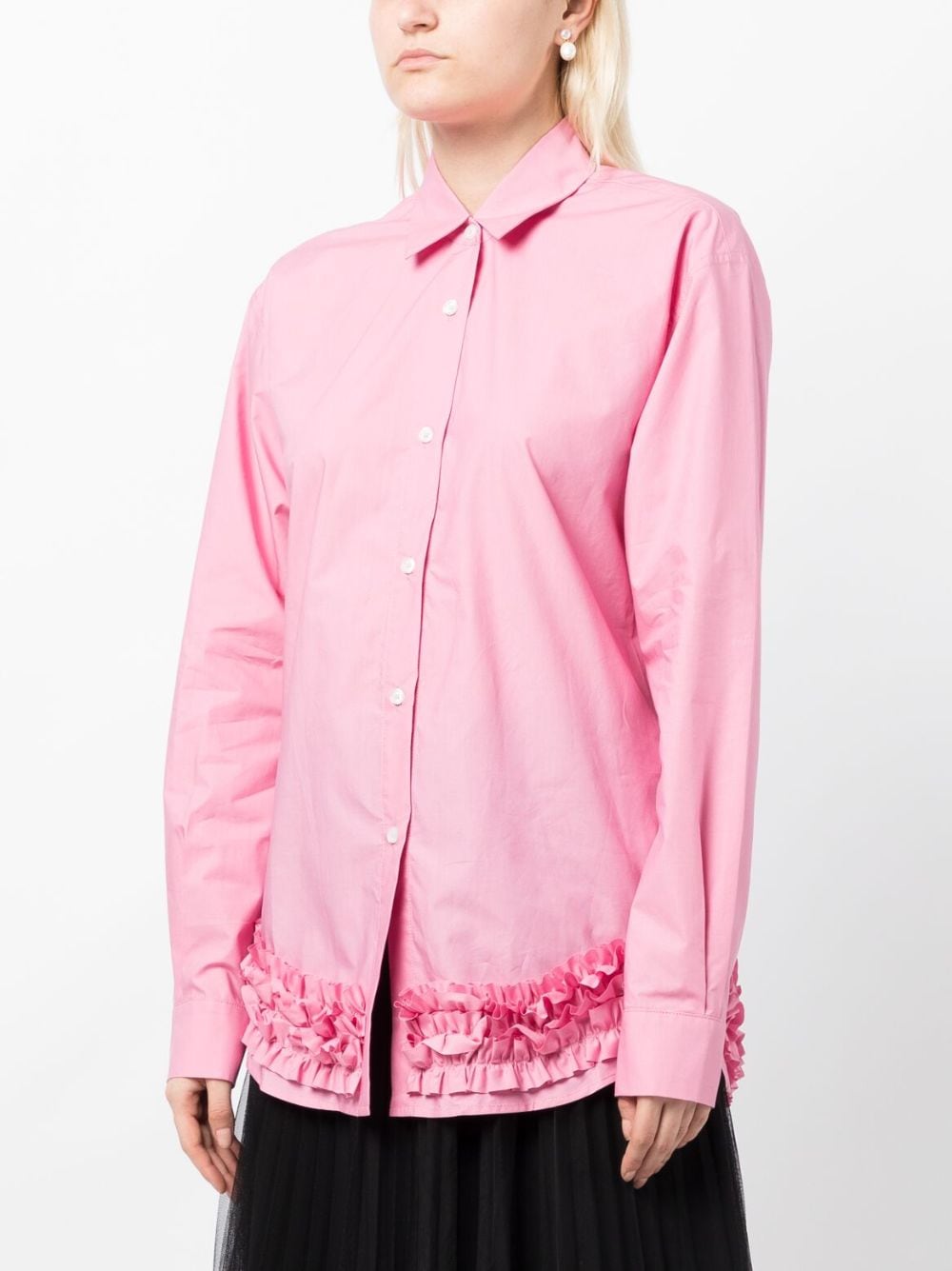 Shop Molly Goddard Ruffle-detailing Long-sleeve Shirt In Pink
