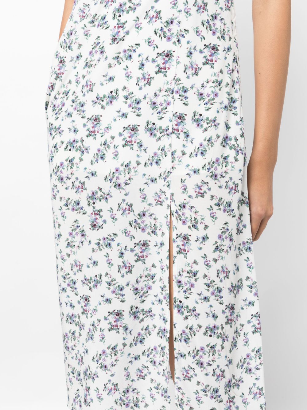 Shop B+ab Ditsy Floral-print Midi Dress In White