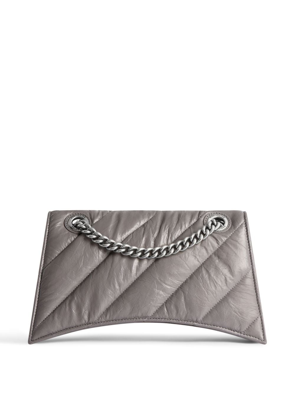 Shop Balenciaga Small Crush Chain-strap Shoulder Bag In Grey