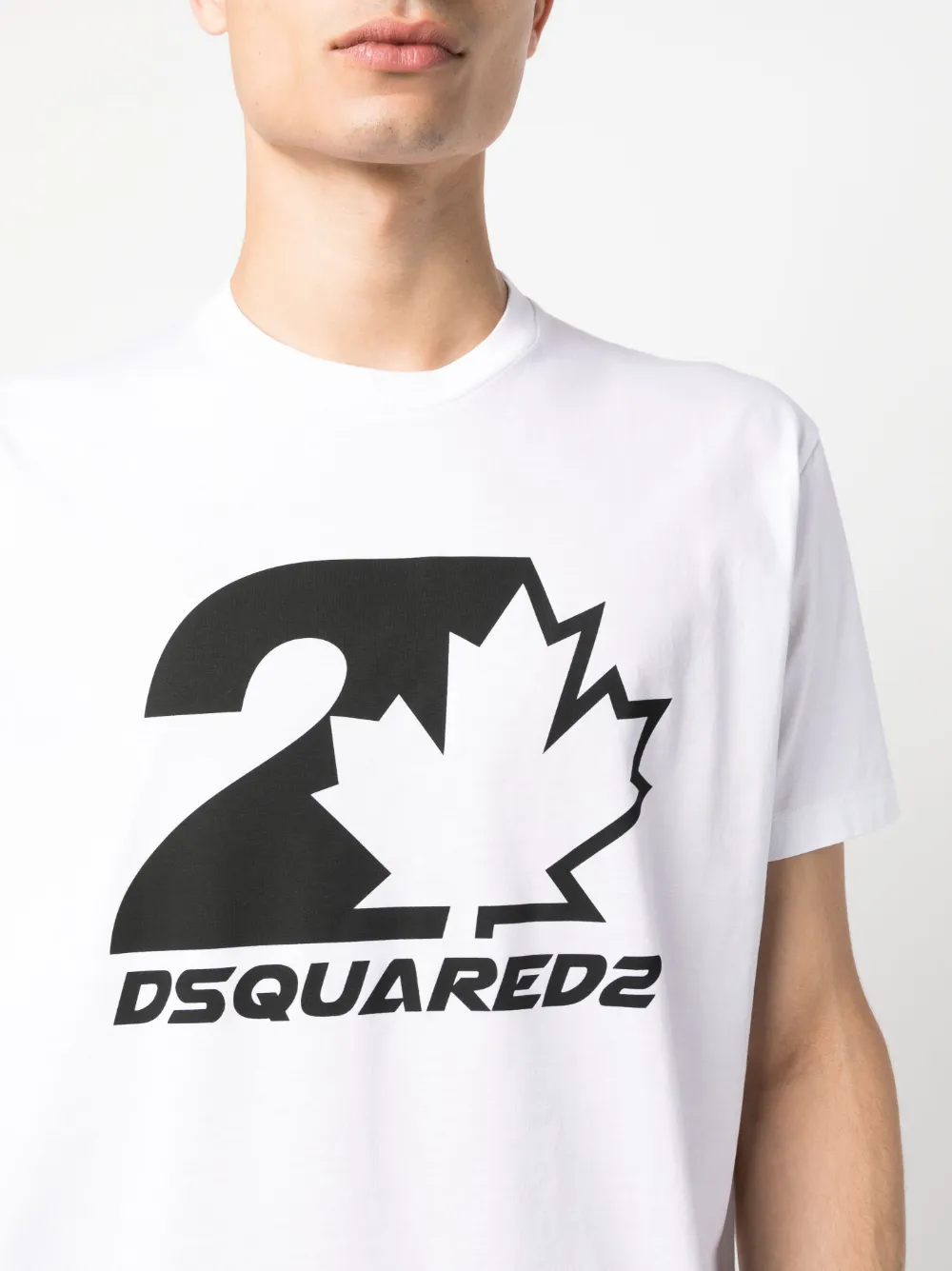 Dsquared2 Logo-print Cotton T-shirt In Weiss