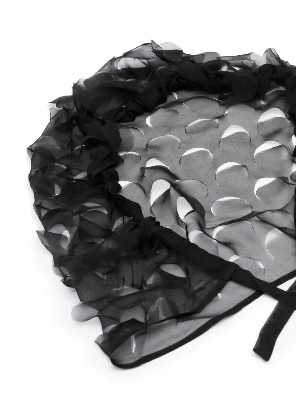 Maison Margiela drawstring georgette silk balaclava - Zwart
