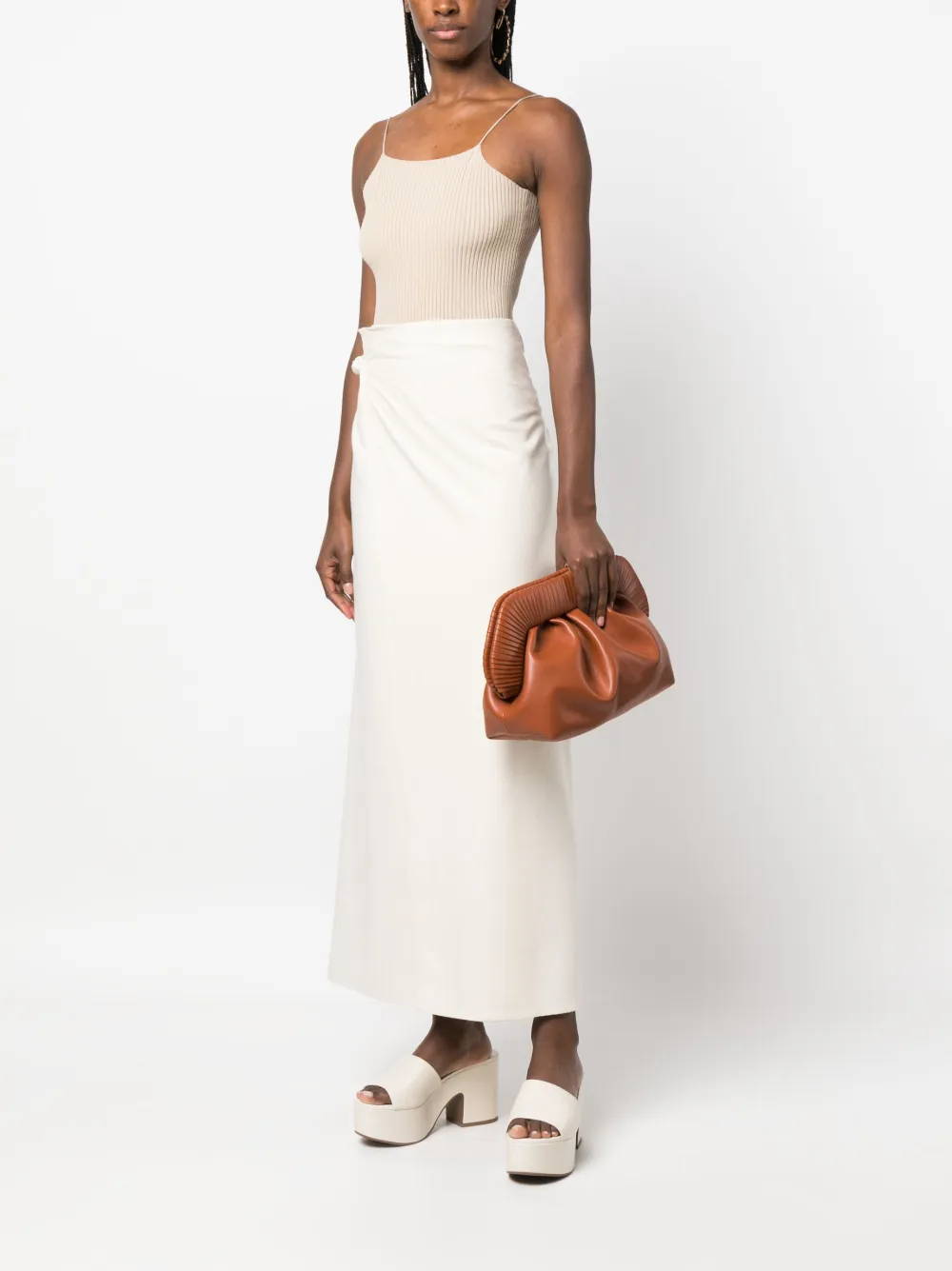 Themoirè Bios Cordonia clutch bag - Bruin
