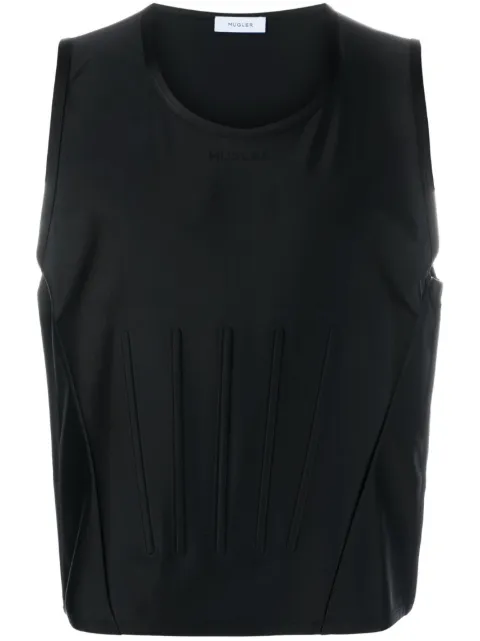 Mugler round-neck sleeveless top