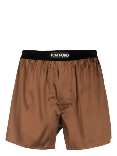 TOM FORD logo-waistband silk boxers