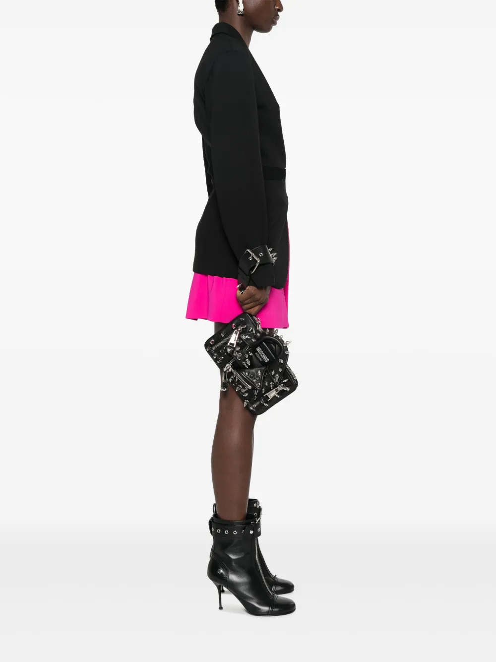 Moschino Clutch verfraaid met studs - Zwart