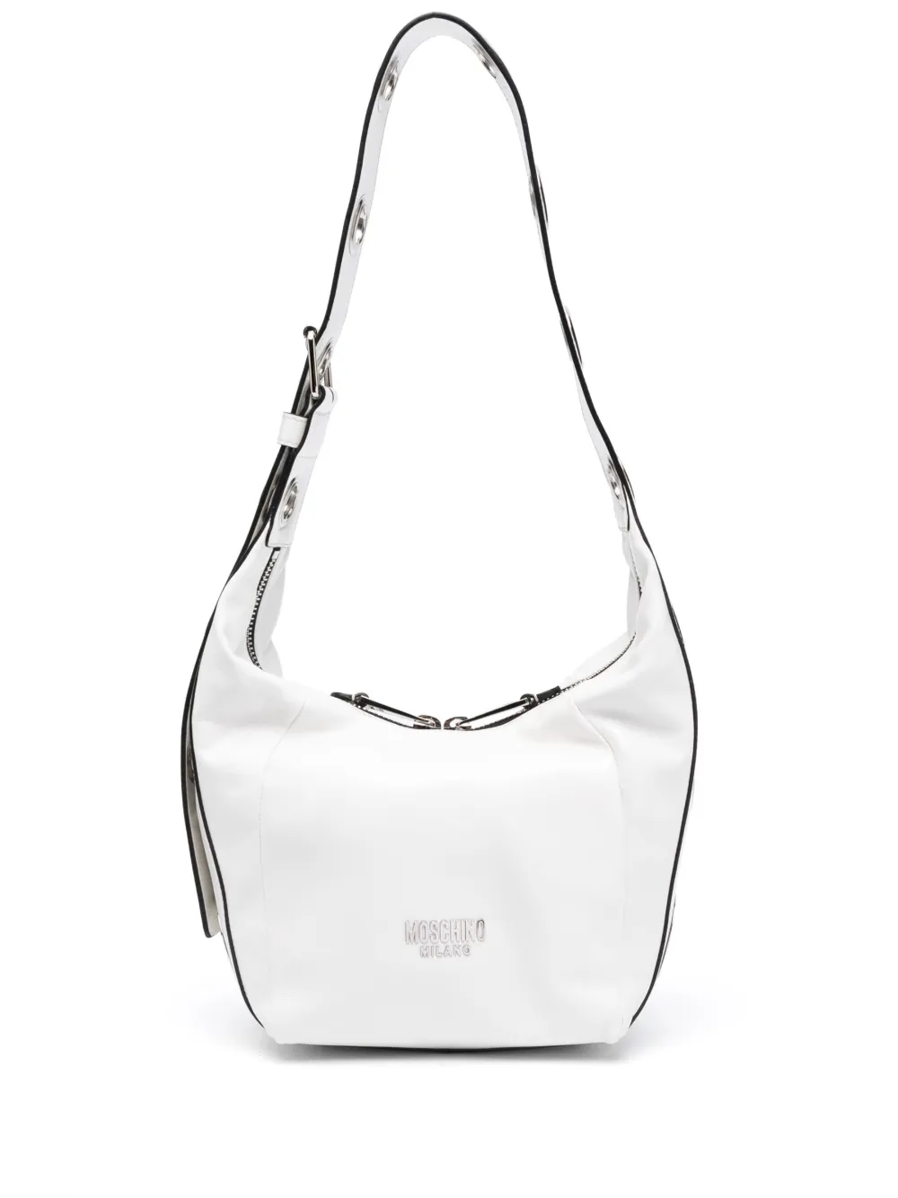 Moschino Schultertasche Mit Logo-schild In White