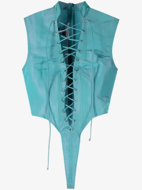 LaQuan Smith sleeveless lace-up bodysuit