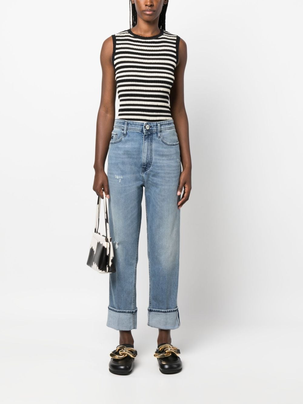 Shop Jacob Cohen Logo-embroidered Straight-leg Jeans In Blau