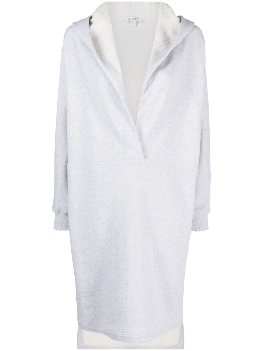 Alaïa vestido con capucha y cuello en V | gris | Image 1