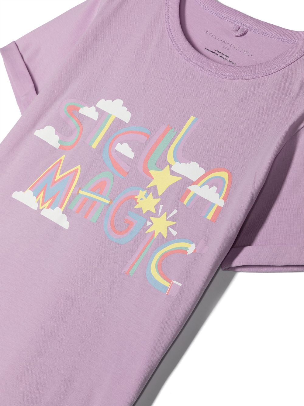 Shop Stella Mccartney Logo-print Cotton T-shirt In Purple