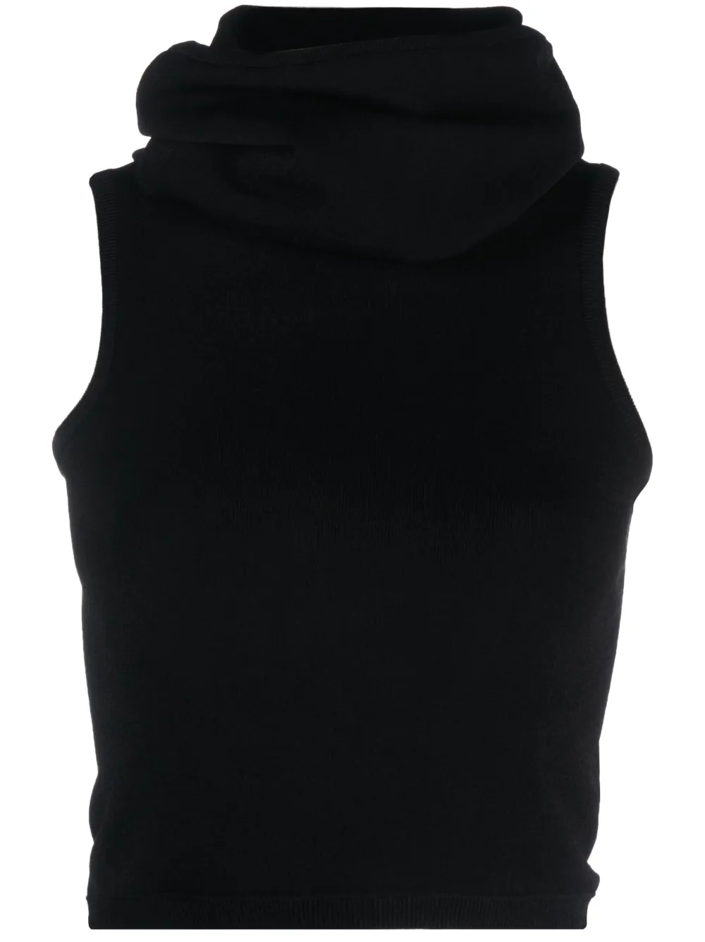 Alaïa hooded knitted crop top | Black | Image 1