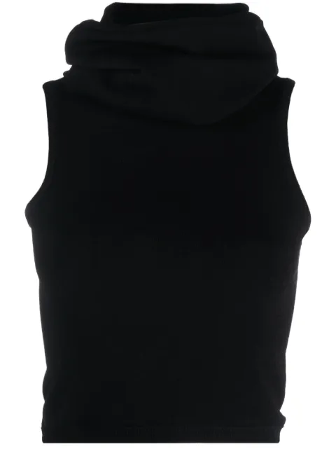 Alaïa hooded knitted crop top