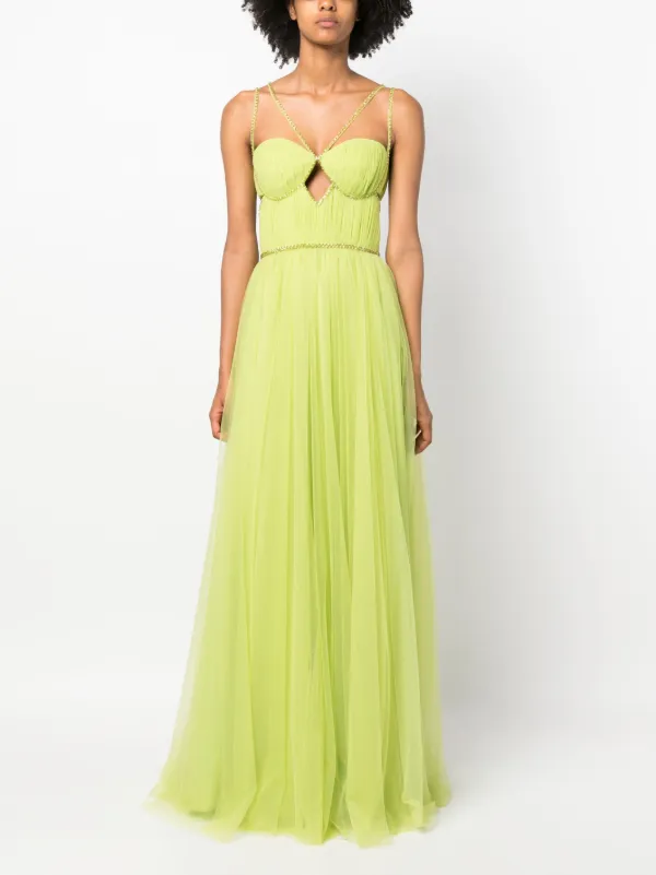 Yellow tulle maxi hot sale dress