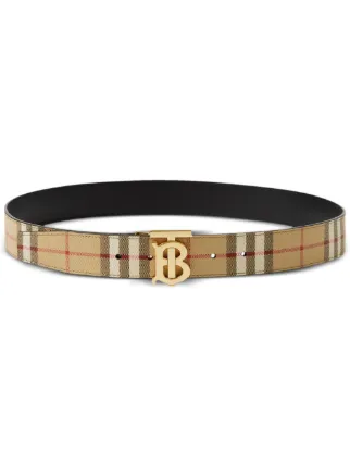 Burberry Reversible Check TB Belt Brown FARFETCH AM