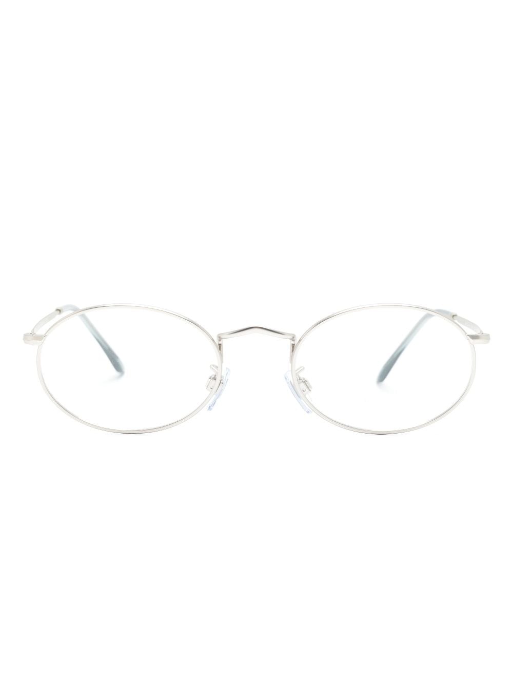 Giorgio Armani Logo雕刻圆框眼镜 In Silver