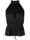 Maje pleated satin top - Black