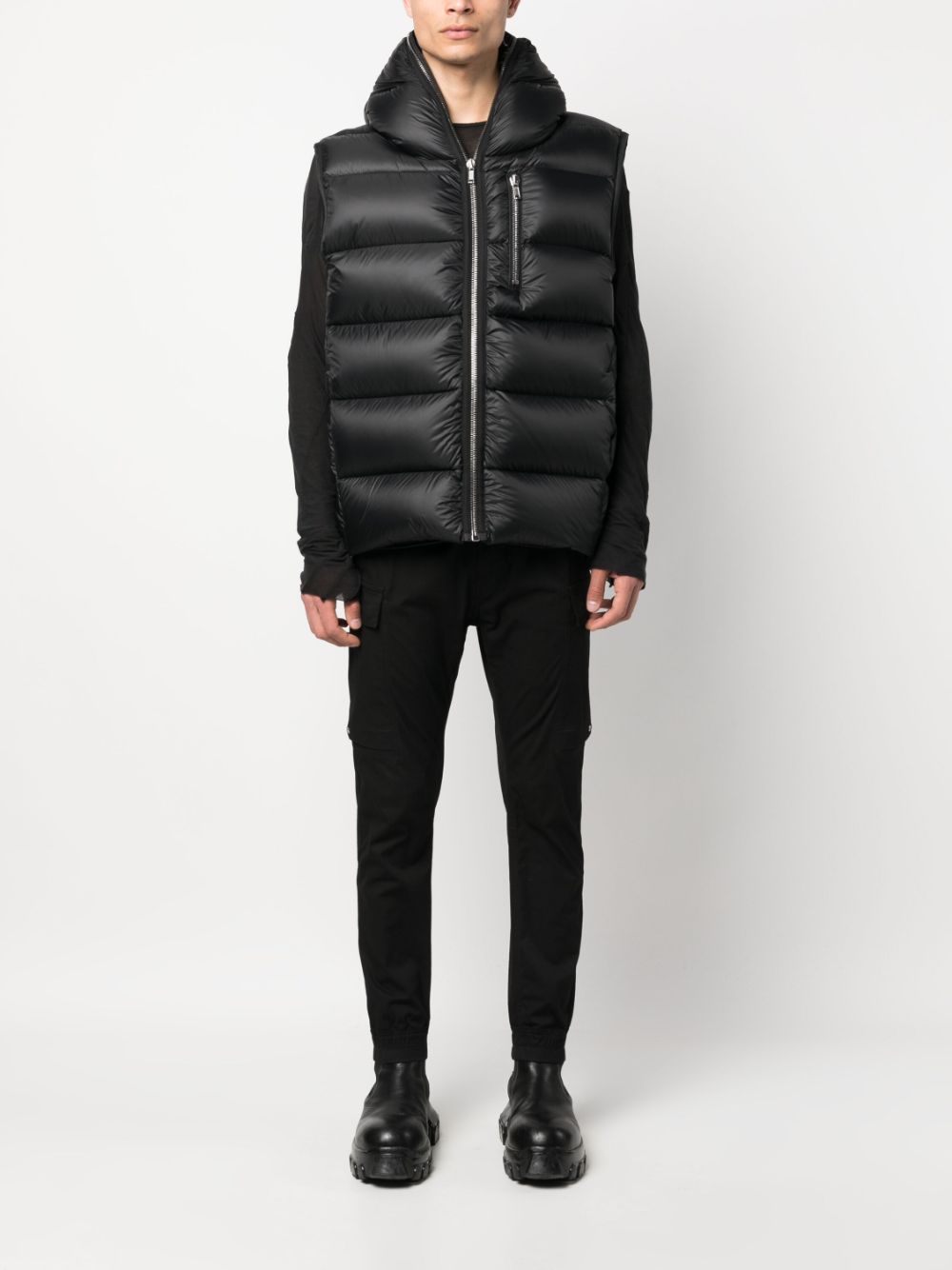 Shop Rick Owens Sealed Quilted Zip-up Gilet In Black