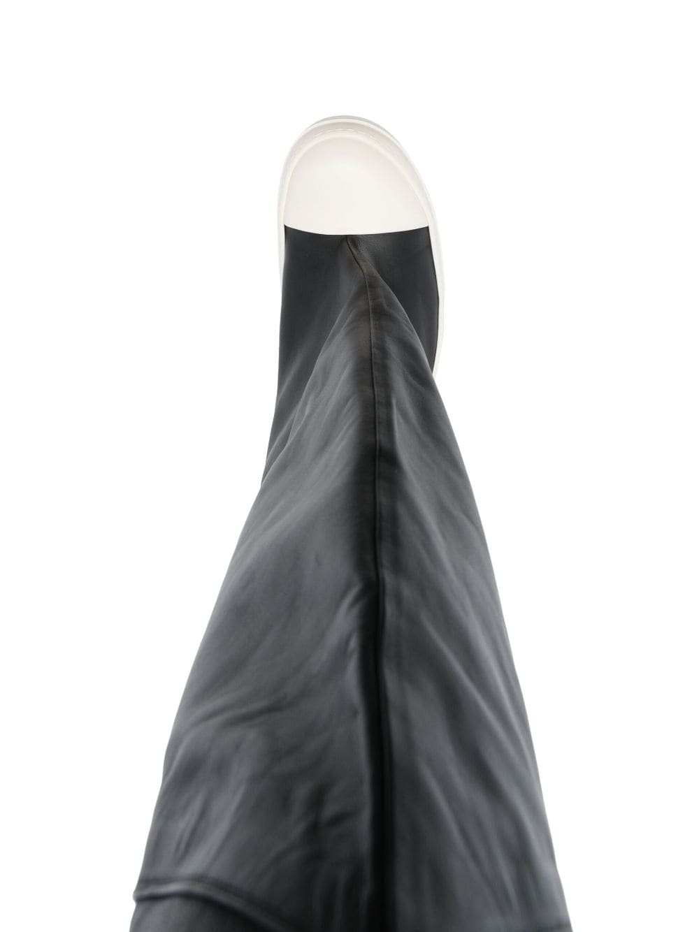 Shop Rick Owens Oblique Thigh-high Leather Boots In Black