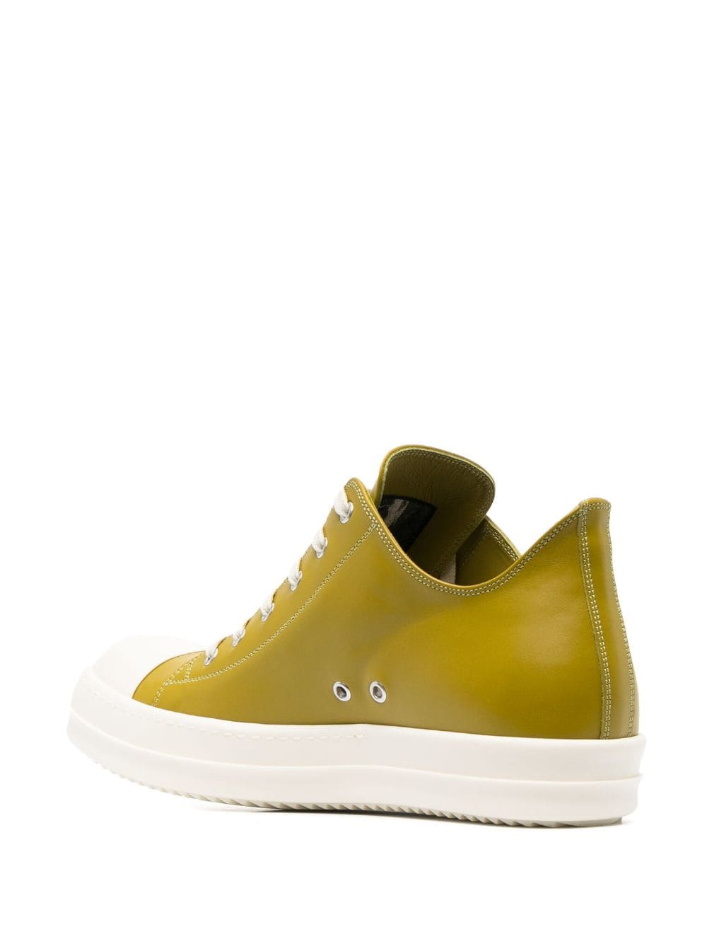 Shop Rick Owens Low-top Leather Sneakers In Green