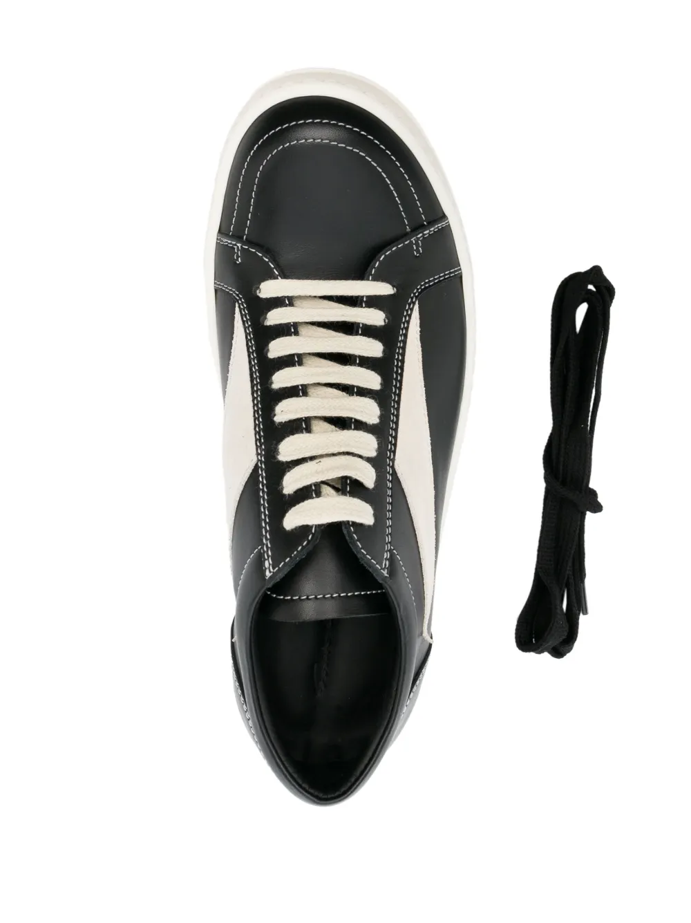 Shop Rick Owens Vintage Low-top Leather Sneakers In Black