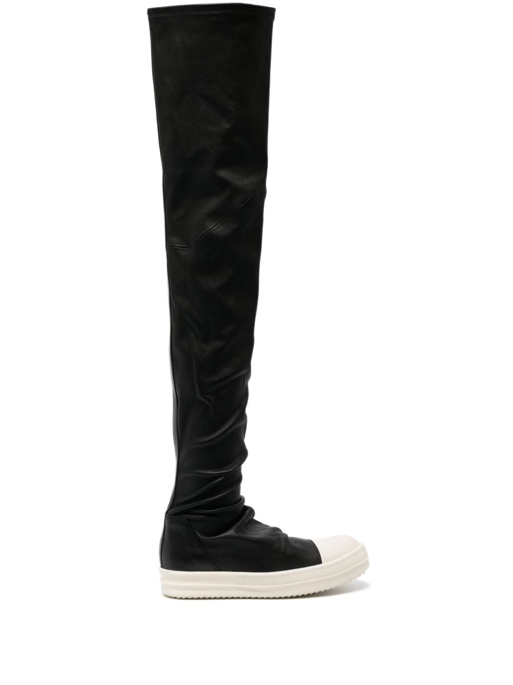 Shop Rick Owens Stocking Over-the-kee Boots In Black