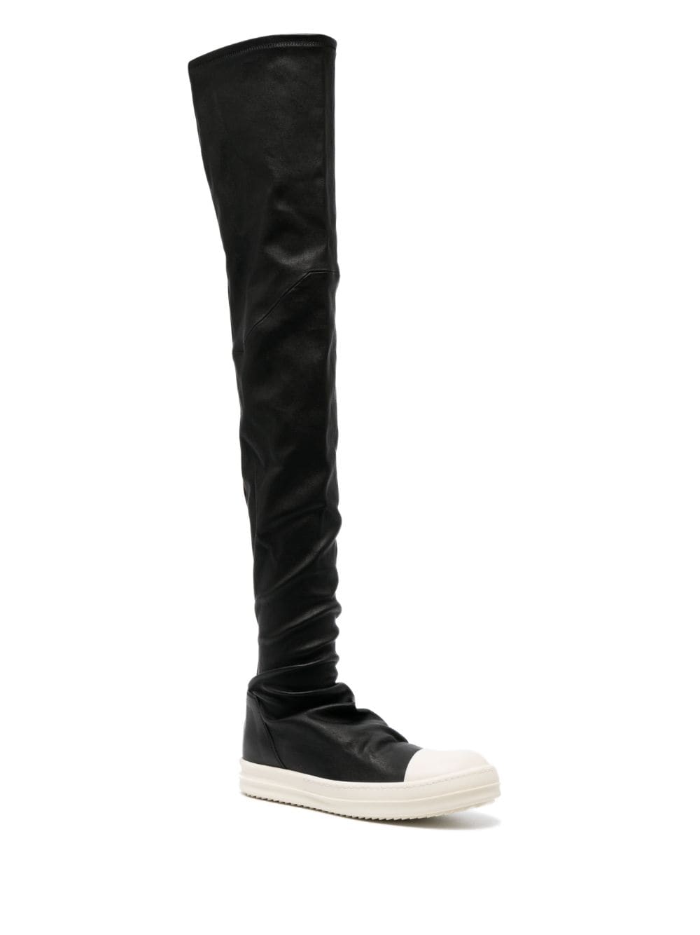Shop Rick Owens Stocking Over-the-kee Boots In Black