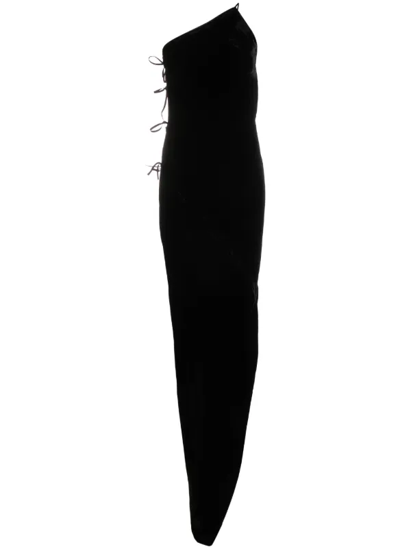 rick owens silk dress Satin wrap gown in black - Rick Owens