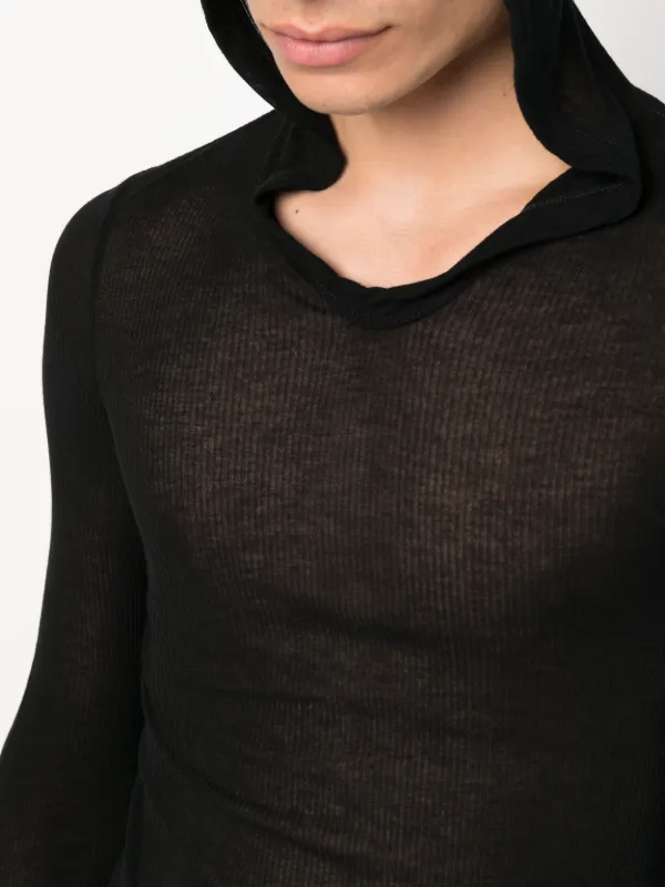 Fine knit hooded new arrivals jumper